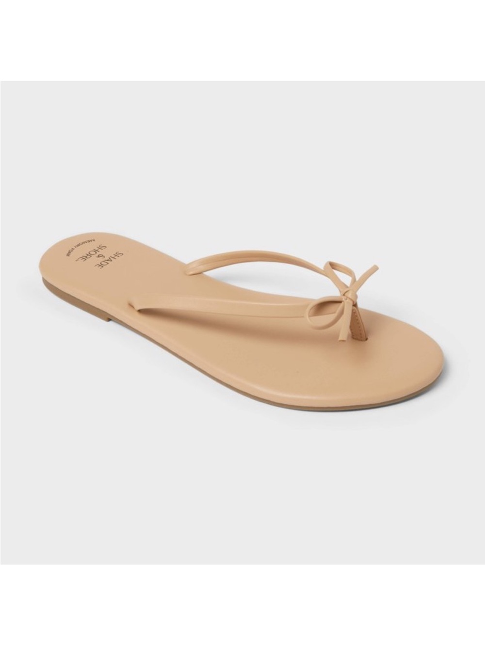 Shade & Shore Women's Tula Bow Thong Sandal in Beige